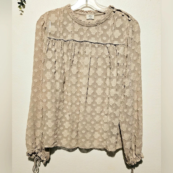 Wilfred Tops - Wilfred Aritzia Lourdes Lace Long Sleeve Blouse Pastel Shade Sz Small